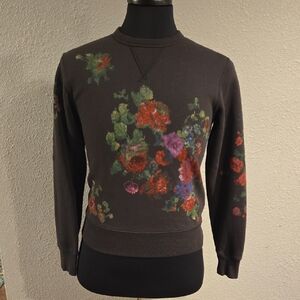 Polo by Ralph Lauren Floral Crew Neck Sweater - Black with Red and Green